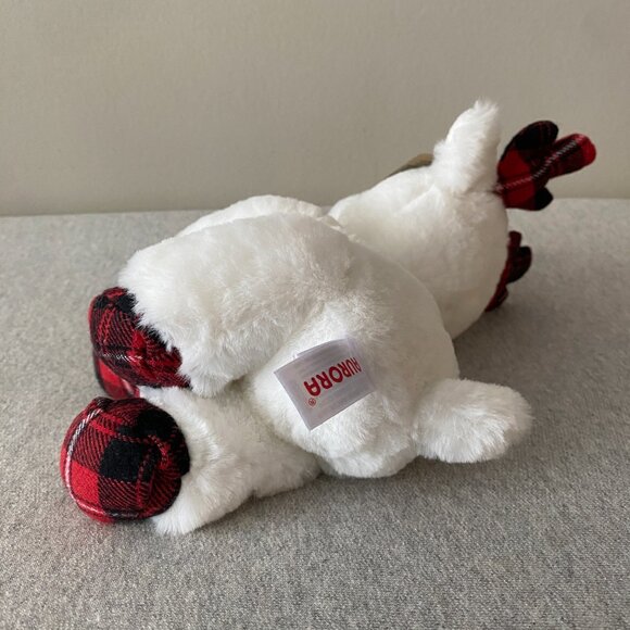 Aurora Red White Black Plaid Hooves Antlers White Holiday Reindeer 10" 2020 - Picture 5 of 13